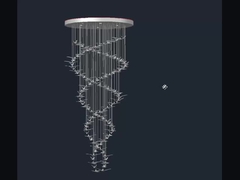 Oświetlenie specjalne w kształcie liścia metalowego Lobby hotelu Główny żyrandol Schodowe światła