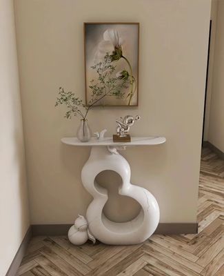 kupować Modern Art Minimalistyczny marmurowy stół wejściowy ze stali nierdzewnej Drewniany online manufacture