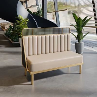 kupować Luksusowy stolik restauracyjny Połączenie skórzanego metalowego marmurowego stołu online manufacture