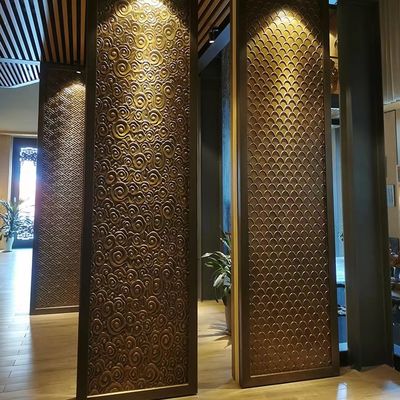kupować Luksusowy ekran ze stali nierdzewnej Titanium Hotel Lobby Aluminiowy ekran dzielący pokój online manufacture