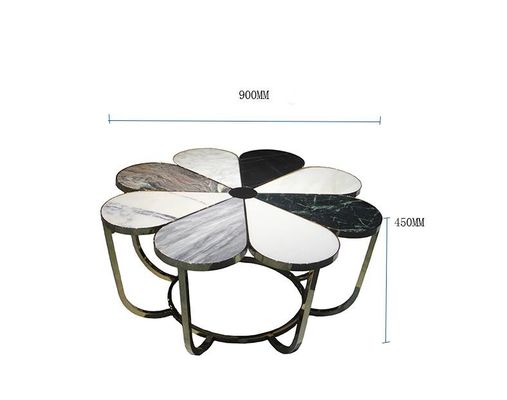 kupować Nordic Flower Shape Meble do lobby hotelowego Metalowy stolik do herbaty z marmuru rekreacyjnego online manufacture