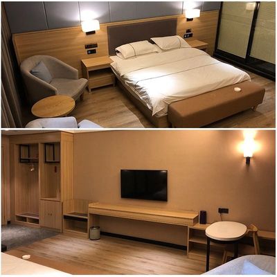 Dobra cena 3 4 5-gwiazdkowe luksusowe drewniane łóżko z szafką nocną Motel Hotel Resort Meble do sypialni online