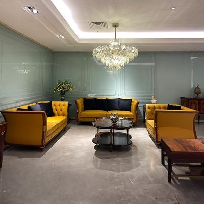 kupować Vintage meble w lobby hotelu drewniana ramka Chesterfield Skóra Villa Sofa Set online manufacture