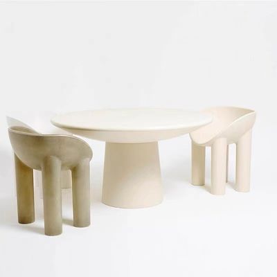 kupować Art Elephant Legs Hotel Stolik kawowy Włókno szklane Prosty okrągły stół jadalny Krzesła zestaw online manufacture