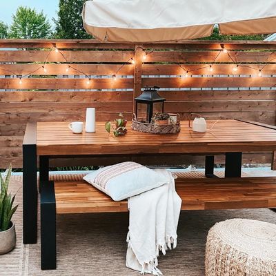 Dobra cena 5 gwiazdkowy hotel drewniany stół jadalny zewnętrzny zestaw ławek współczesny online