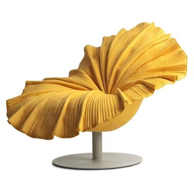Nordic Light Luxury Velvet Flower Petal Chair Hotel Showroom Podstawa ze stali nierdzewnej
