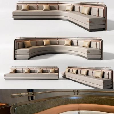 Antique Luxury U Shape Semi Circle Booth Seating Skórzana restauracja hotelowa Sofa Fotele