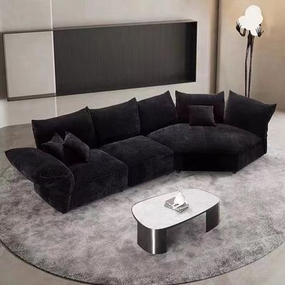 Płatek Czarna Aksamitna Sofa Włoski Hotel Willa Salon Tkanina Alien Sofa
