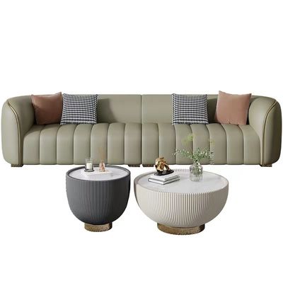 Klawisz fortepianowy Skórzana Jasnozielona Sofa Nordic Sofa Rozkładana Hotelowa Willa Salon