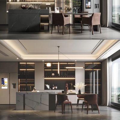 Nowoczesne szafki kuchenne ze stali nierdzewnej Quartz Facet Home Szafka kuchenna na zamówienie