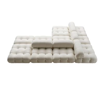 Teddy Hotel Lobby Meble Tkanina Biała wełna jagnięca Sofa Modułowa kombinacja