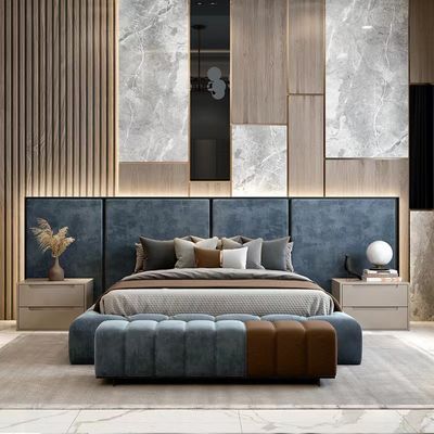Niestandardowe meble do sypialni hotelowych Royal Velvet Fabric Bed King Size