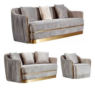 Nordic Light Luxury Hotel Lobby Meble Aksamitna postmodernistyczna sofa ze stali nierdzewnej