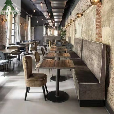 Cały Hotel Restauracja Meble Tkanina Skórzana L Kształt Narożnik Stoisko Zestaw Drewnianych Krzeseł