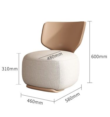 Nordic Fashion Luxury Modern Hotel Pojedyncza sofa Krzesło Krzesło wypoczynkowe z tkaniny
