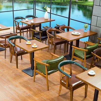 Niestandardowe meble do jadalni Krzesło z zielonego drewna Cafe Loft Table Hotel Restaurant Banquet