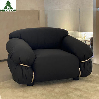 OEM Hotel Sypialnia Meble Tkanina Pojedyncza czarna sofa Krzesło Puffy Exterior Villa Salon