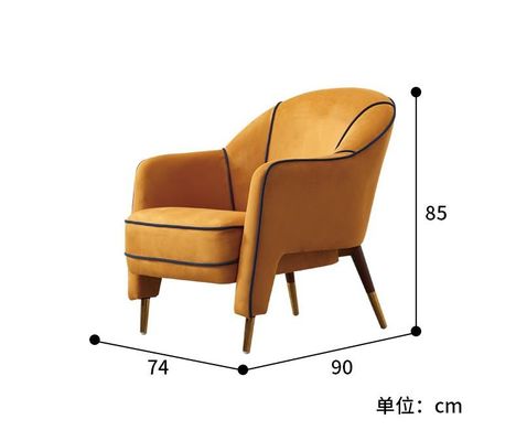 Dobra cena Europejski Hotel Lobby Meble Retro Pojedynczy Fotel Metal Matowy Aksamit Leniwa Sofa Krzesło online