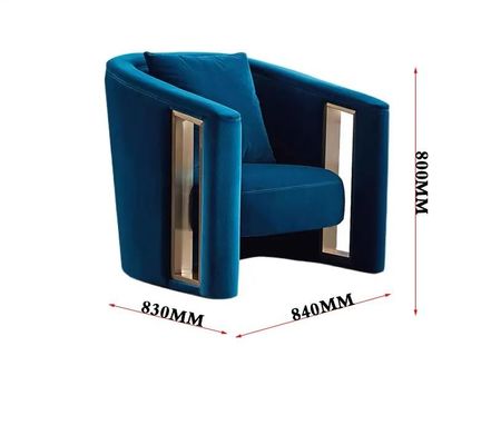 Kreatywny podłokietnik Hollow Velvet Metal Single Sofa Krzesło w stylu włoskim Dostosowane