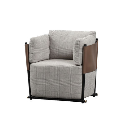 Krzesło Nordic Single Sofa Nowoczesna tkanina wypoczynkowa Stal nierdzewna