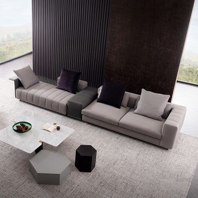 OEM Hotel Lobby Meble Modułowy zestaw sof Skórzana tkanina Prosta sofa Salon