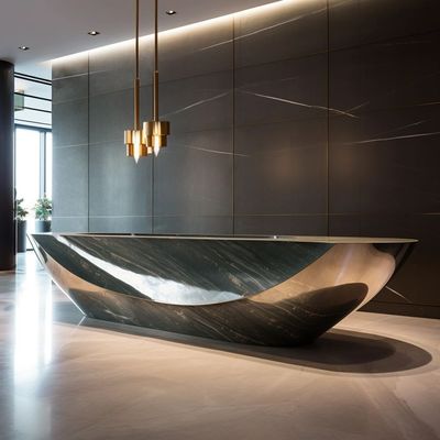 Luxury Hotel Recepcja Recepcja z marmurowym i metalowym