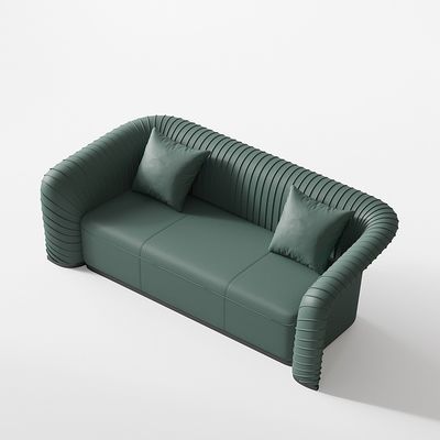 HD Sponge Hotel Furniture Lobby Luxury Sofa Sets Z Zielonej Skórą