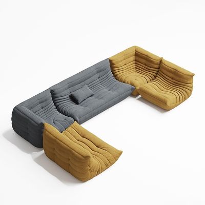 High End Hotel Lobby Lounge Tkanina Relaxing Leniwy Togo Unit Sofa Set