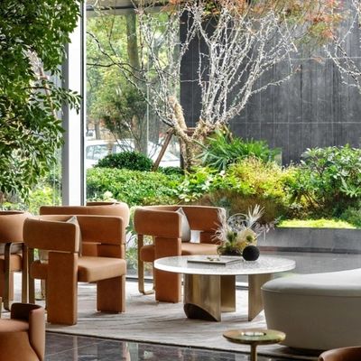 Nowoczesny luksusowy hotel lobby meble biurowe recepcja 1 2 3 sofy stolik kawowy