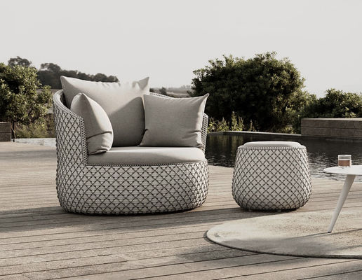 Nowoczesny minimalistyczny styl Rattan Hotel Sofa Krzesło Set Do Zewnątrz