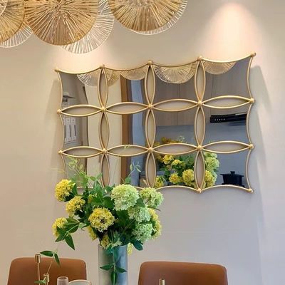 5 gwiazdkowy hotel Light Luxury Style Metalowy ramy ściany Dekoracyjne artystyczne lustro